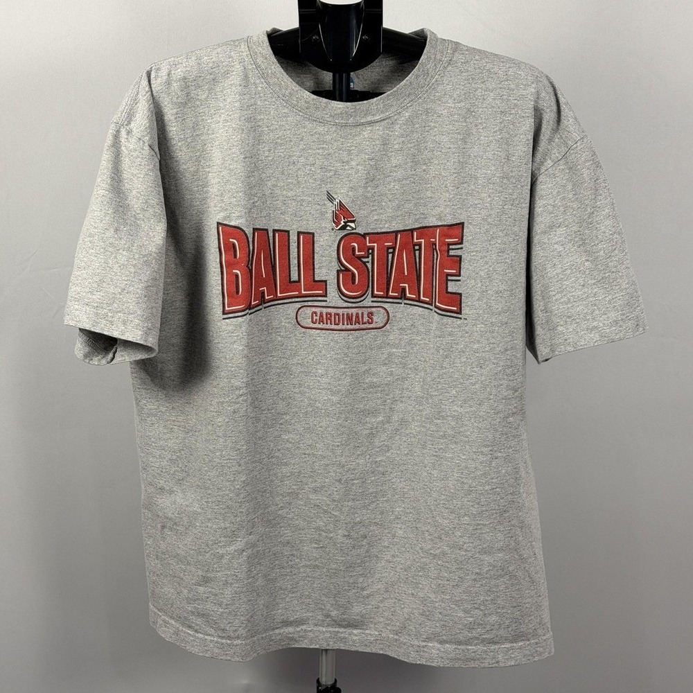 Ball State Cardinals Shirt Mens XL Gray NCAA College Short Sleeve Tee Graphic